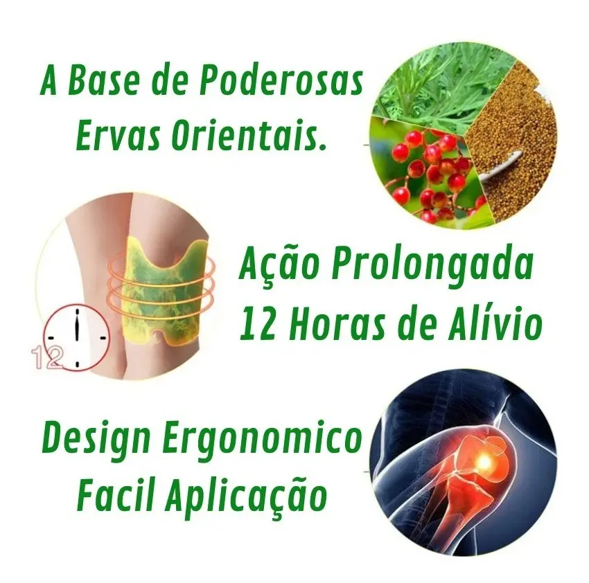 Benefícios - ervas orientais e 12 horas de alívio